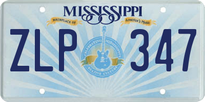MS license plate ZLP347