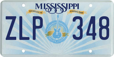 MS license plate ZLP348