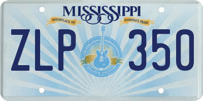 MS license plate ZLP350