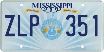 MS license plate ZLP351