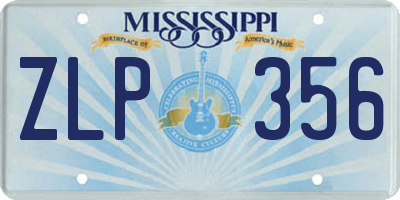 MS license plate ZLP356
