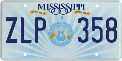 MS license plate ZLP358