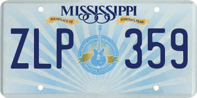 MS license plate ZLP359