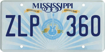 MS license plate ZLP360