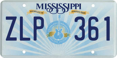 MS license plate ZLP361