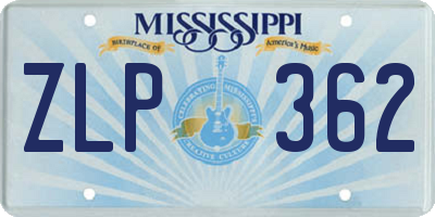 MS license plate ZLP362