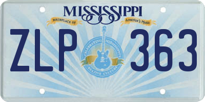 MS license plate ZLP363