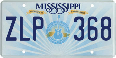 MS license plate ZLP368