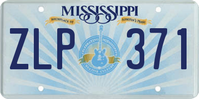 MS license plate ZLP371