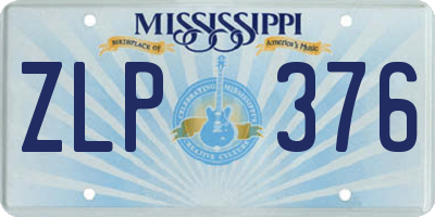 MS license plate ZLP376