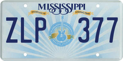 MS license plate ZLP377