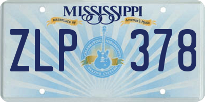 MS license plate ZLP378