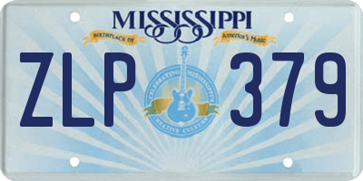 MS license plate ZLP379