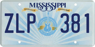 MS license plate ZLP381