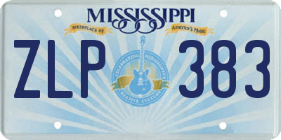 MS license plate ZLP383