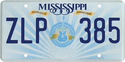 MS license plate ZLP385
