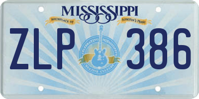MS license plate ZLP386