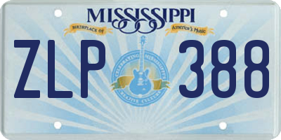 MS license plate ZLP388