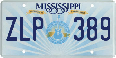 MS license plate ZLP389