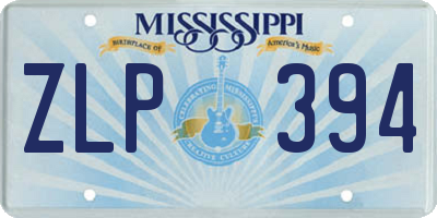 MS license plate ZLP394