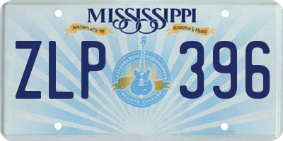 MS license plate ZLP396