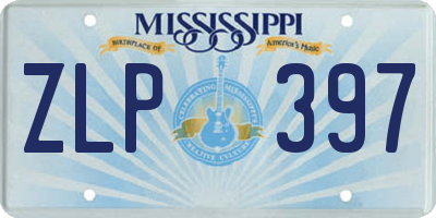 MS license plate ZLP397