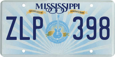 MS license plate ZLP398