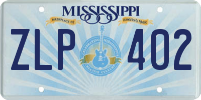 MS license plate ZLP402