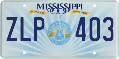 MS license plate ZLP403