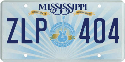MS license plate ZLP404