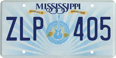 MS license plate ZLP405