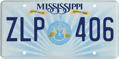 MS license plate ZLP406