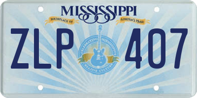 MS license plate ZLP407