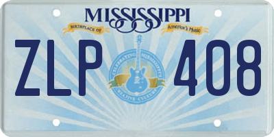 MS license plate ZLP408