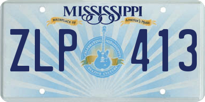 MS license plate ZLP413