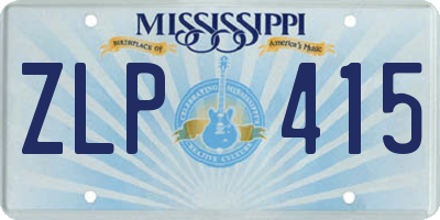 MS license plate ZLP415