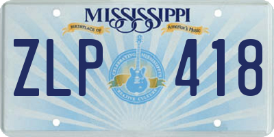 MS license plate ZLP418