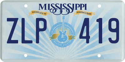 MS license plate ZLP419