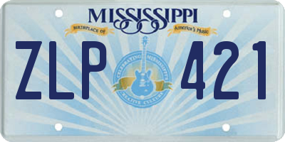 MS license plate ZLP421