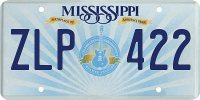 MS license plate ZLP422