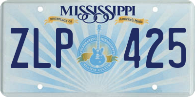 MS license plate ZLP425