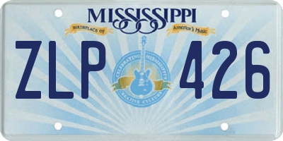 MS license plate ZLP426