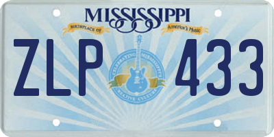 MS license plate ZLP433