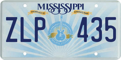 MS license plate ZLP435
