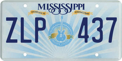 MS license plate ZLP437