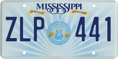 MS license plate ZLP441