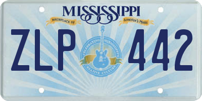 MS license plate ZLP442