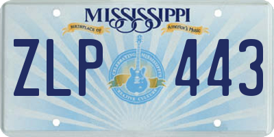 MS license plate ZLP443