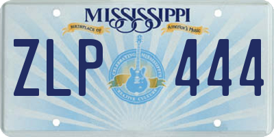 MS license plate ZLP444
