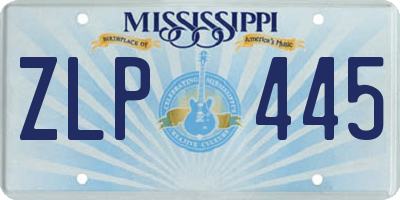 MS license plate ZLP445